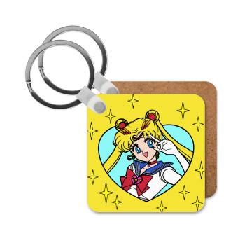 Sailor Moon star, Μπρελόκ Ξύλινο τετράγωνο MDF
