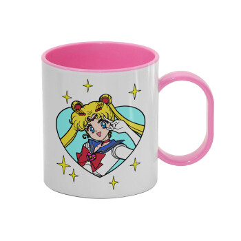 Sailor Moon star, Κούπα (πλαστική) (BPA-FREE) Polymer Ροζ για παιδιά, 330ml