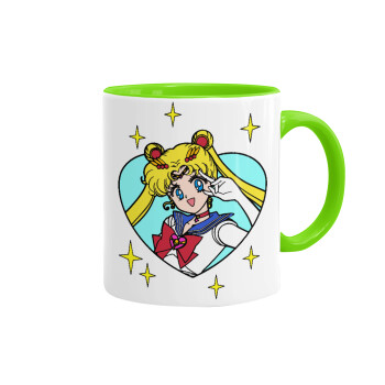 Sailor Moon star, Mug colored light green, ceramic, 330ml