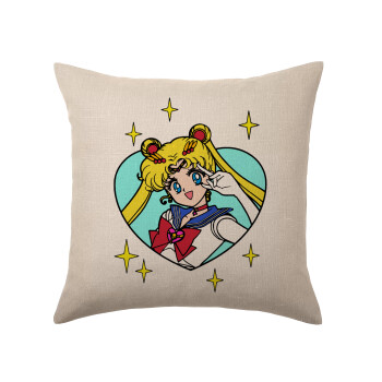 Sailor Moon star, Μαξιλάρι καναπέ ΛΙΝΟ 40x40cm περιέχεται το  γέμισμα