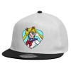 Καπέλο παιδικό Flat Snapback, Λευκό (100% ΒΑΜΒΑΚΕΡΟ, ΠΑΙΔΙΚΟ, UNISEX, ONE SIZE)