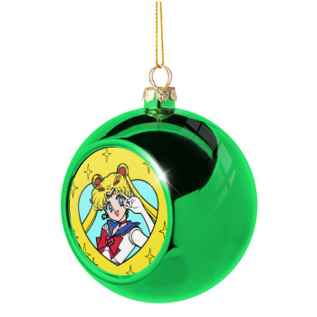 Sailor Moon star, Χριστουγεννιάτικη μπάλα δένδρου Πράσινη 8cm