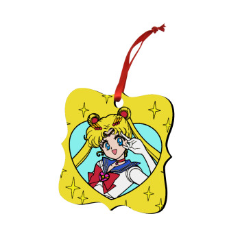Sailor Moon star, Χριστουγεννιάτικο στολίδι polygon ξύλινο 7.5cm