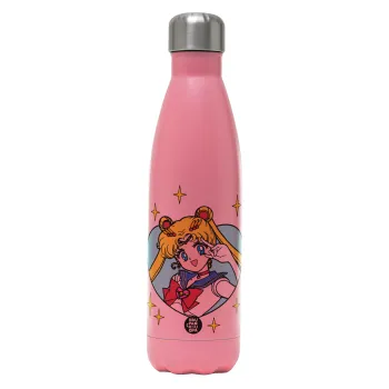Sailor Moon star, Metal mug thermos Pink Mat (Stainless steel), double wall, 500ml