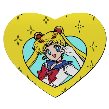 Sailor Moon star, Mousepad καρδιά 23x20cm
