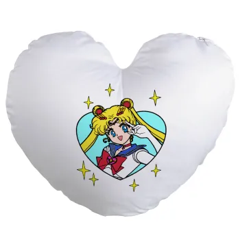 Sailor Moon star, Μαξιλάρι καναπέ καρδιά 40x40cm περιέχεται το  γέμισμα