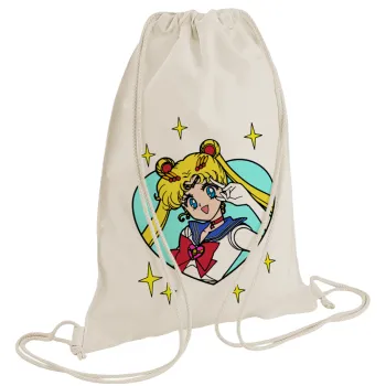 Sailor Moon star, Backpack bag GYMBAG natural (28x40cm)