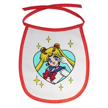 Sailor Moon star, Σαλιάρα μωρού αλέκιαστη με κορδόνι Κόκκινη