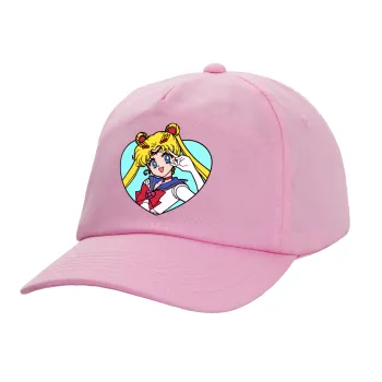 Sailor Moon star, Καπέλο παιδικό casual μπειζμπολ, 100% Βαμβακερό Twill, ΡΟΖ (ΒΑΜΒΑΚΕΡΟ, ΠΑΙΔΙΚΟ, ONE SIZE)