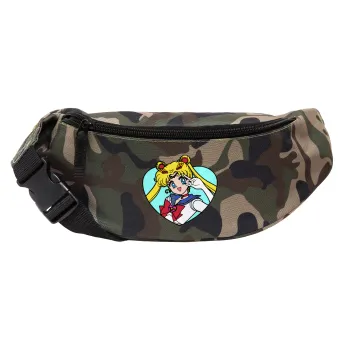 Sailor Moon star, Unisex τσαντάκι μέσης (μπανάνα) χρώματος παραλλαγή Jungle με 2 τσέπες