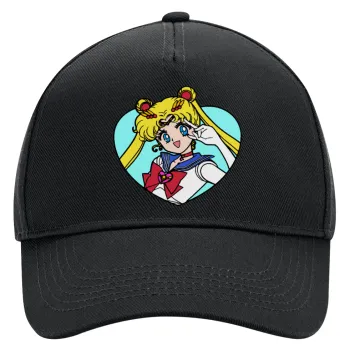 Sailor Moon star, Καπέλο Ενηλίκων Ultimate ΜΑΥΡΟ, (100% ΒΑΜΒΑΚΕΡΟ DRILL, ΕΝΗΛΙΚΩΝ, UNISEX, ONE SIZE)