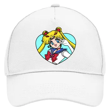Sailor Moon star, Καπέλο Ενηλίκων Baseball, Drill, Λευκό (100% ΒΑΜΒΑΚΕΡΟ, ΕΝΗΛΙΚΩΝ, UNISEX, ONE SIZE)