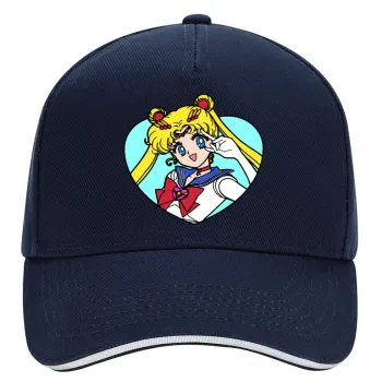 Sailor Moon star, DRILL Adult Ultimate Hat BLUE/WHITE, (100% COTTON, ADULT, UNISEX, ONE SIZE)