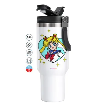 Sailor Moon star, Mega Stainless steel Tumbler with lid, double wall 1,2L