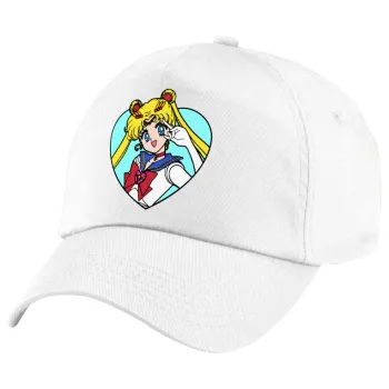 Sailor Moon star, Καπέλο παιδικό Baseball, 100% Βαμβακερό Twill, Λευκό (ΒΑΜΒΑΚΕΡΟ, ΠΑΙΔΙΚΟ, UNISEX, ONE SIZE)