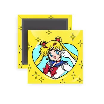Sailor Moon star, Μαγνητάκι ψυγείου τετράγωνο διάστασης 5x5cm