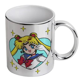 Sailor Moon star, Κούπα κεραμική, ασημένια καθρέπτης, 330ml