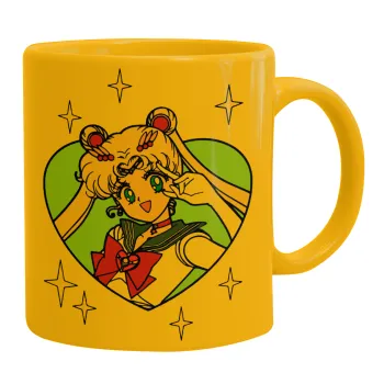 Sailor Moon star, Κούπα, κεραμική κίτρινη, 330ml