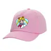 Casual children's baseball cap, 100% Cotton Twill, PINK (COTTON, CHILDREN'S, ONE SIZE)
