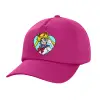 Children's Baseball Cap, 100% Cotton Twill, Fuchsia (COTTON, CHILDREN'S, UNISEX, ONE SIZE)
