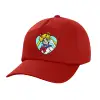 Children's Baseball Cap, 100% Cotton Twill, Red (COTTON, CHILDREN'S, UNISEX, ONE SIZE)