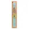 Easter Set, wooden keychain & aromatic flat Easter candle (30cm) (TURQUOISE)