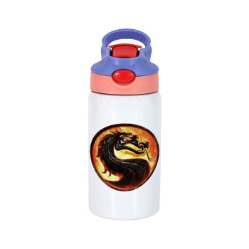 Mortal Kombat, Children's hot water bottle, stainless steel, with safety straw, pink/purple (350ml)