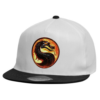 Mortal Kombat, Καπέλο παιδικό Flat Snapback, Λευκό (100% ΒΑΜΒΑΚΕΡΟ, ΠΑΙΔΙΚΟ, UNISEX, ONE SIZE)