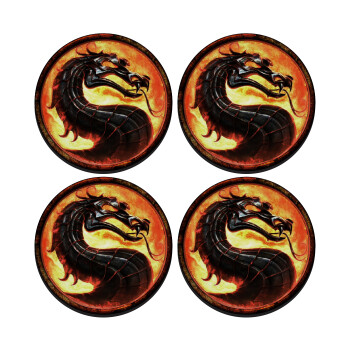 Mortal Kombat, SET of 4 round wooden coasters (9cm)