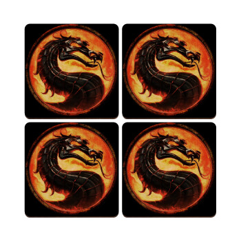 Mortal Kombat, ΣΕΤ x4 Σουβέρ ξύλινα τετράγωνα plywood (9cm)