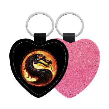 Mortal Kombat, Μπρελόκ PU δερμάτινο glitter καρδιά ΡΟΖ