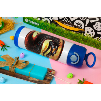 Mortal Kombat, Easter candle, Childrens hot water bottle, stainless steel, with safety straw, BLUE (500ml)