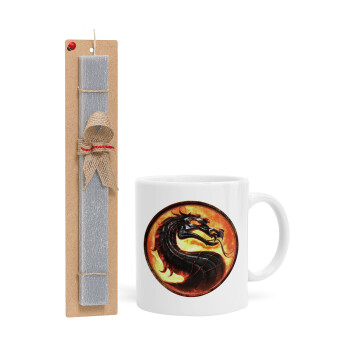 Mortal Kombat, Easter Set, Ceramic Cup (330ml) & Easter aromatic flat candle (30cm) (GRAY)
