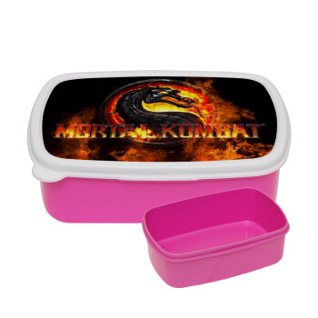 Mortal Kombat, ΡΟΖ παιδικό δοχείο φαγητού (lunchbox) πλαστικό (BPA-FREE) Lunch Βox M18 x Π13 x Υ6cm