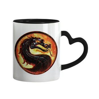Mortal Kombat, Mug heart black handle, ceramic, 330ml