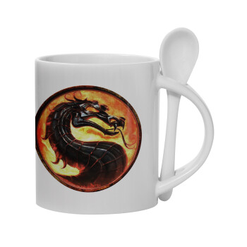 Mortal Kombat, Ceramic coffee mug with Spoon, 330ml (1pcs)