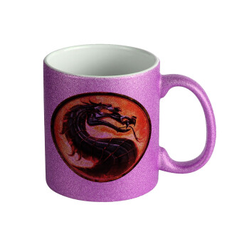 Mortal Kombat, Κούπα Μωβ Glitter που γυαλίζει, κεραμική, 330ml