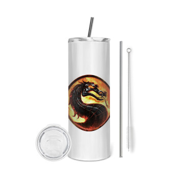 Mortal Kombat, Tumbler stainless steel 600ml, with metal straw & cleaning brush