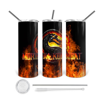 Mortal Kombat, 360 Eco friendly stainless steel tumbler 600ml, with metal straw & cleaning brush