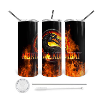 Mortal Kombat, Tumbler stainless steel 600ml, with metal straw & cleaning brush