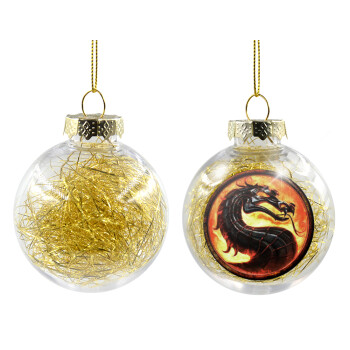 Mortal Kombat, Χριστουγεννιάτικη μπάλα δένδρου διάφανη με χρυσό γέμισμα 8cm