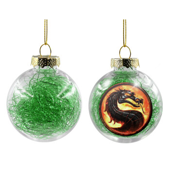 Mortal Kombat, Χριστουγεννιάτικη μπάλα δένδρου διάφανη με πράσινο γέμισμα 8cm