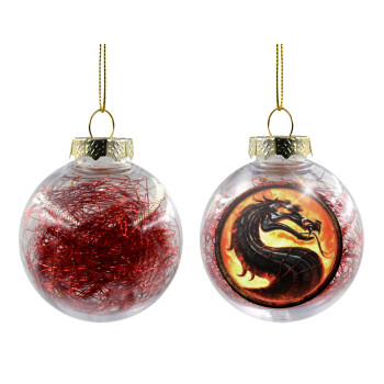 Mortal Kombat, Χριστουγεννιάτικη μπάλα δένδρου διάφανη με κόκκινο γέμισμα 8cm