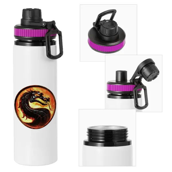 Mortal Kombat — Metallic water bottle with safety lid, 850ml aluminum