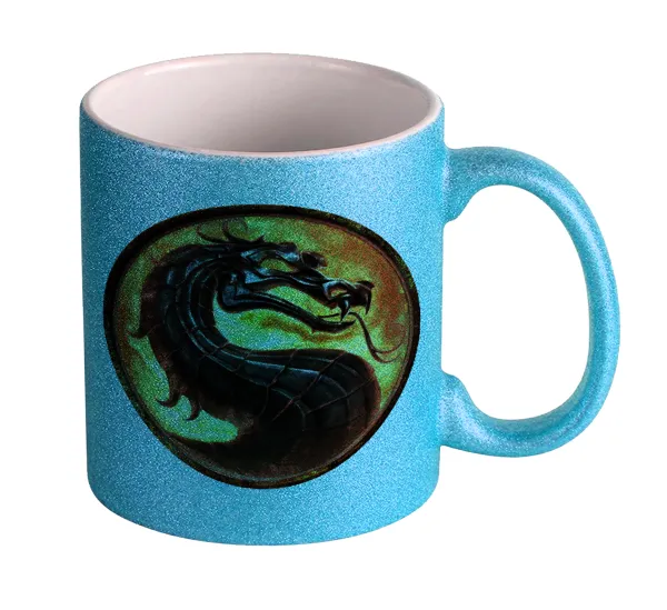 Mortal Kombat — Light blue glitter mug that sparkles, ceramic, 330ml