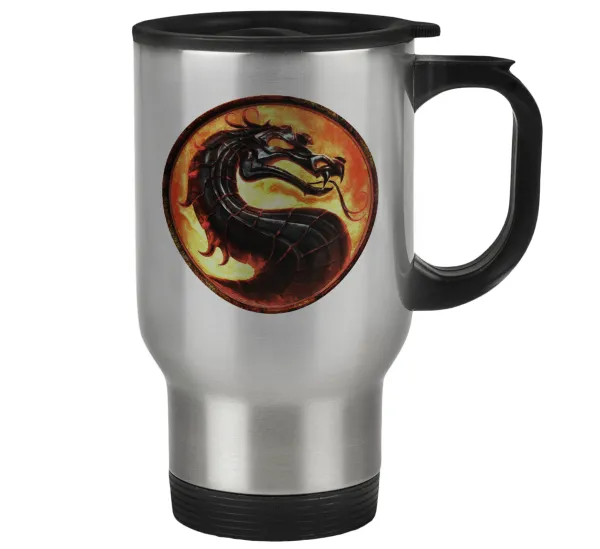 Mortal Kombat — Stainless steel travel mug with lid, double wall 450ml