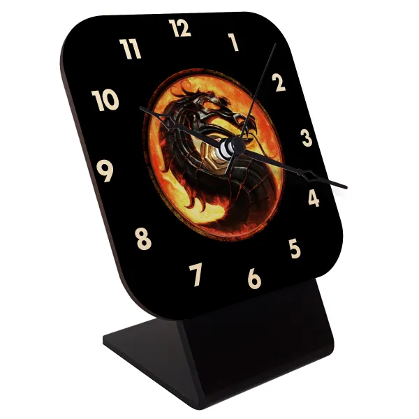 Mortal Kombat — Quartz Table clock in natural wood (10cm)