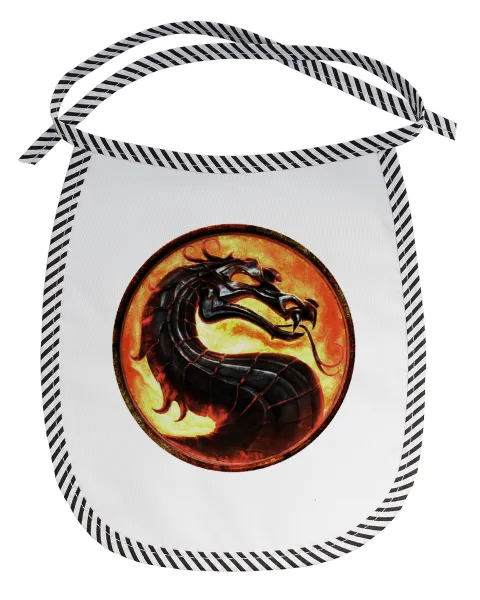 Mortal Kombat — Stain-resistant baby bib with tie, black