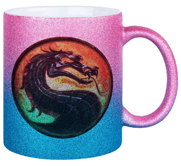 Mortal Kombat — Gold/blue glitter mug, ceramic, 330ml