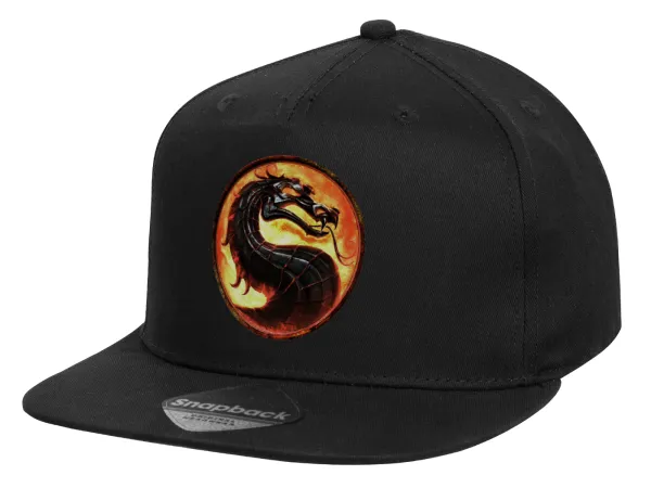 Mortal Kombat — Children's Flat Snapback Hat, Black (100% COTTON, CHILD, UNISEX, ONE SIZE)